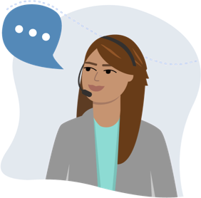 Woman speaking on a headset